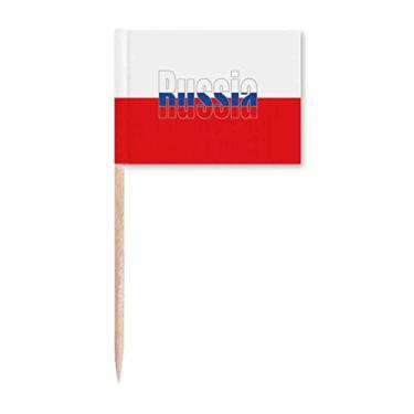 Imagem de Bandeira do país da Rússia Art Deco presente moda palito de dentes marcadores decoração de festa