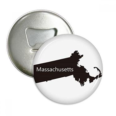 Imagem de Massachusetts Mapa dos EUA Abridor de garrafas Ímã de geladeira Emblema multifuncional