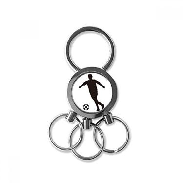 Imagem de Esporte contorno futebol futebol aço inoxidável metal chaveiro chaveiro chaveiro carro clipe presente, Multicor