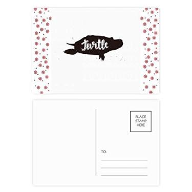 Imagem de Tartaruga Preto e Branco Animal Natal Flor Celebração Cartão postal Bênção
