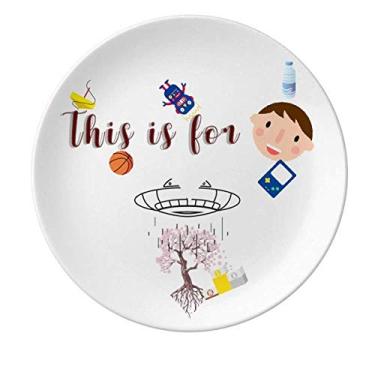 Imagem de UFO Rain Irrigates Pêssego Prato de Porcelana Prato Redondo Menino Homem