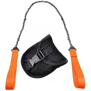 Imagem de Motosserra de bolso equipamento de sobrevivência ao ar livre corrente dobrável serra de mão para acampamento caça corte de árvore caminhada com bolsa de transporte
