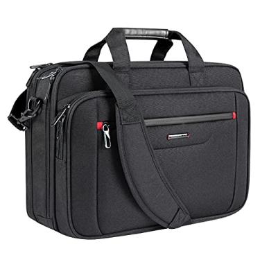 Imagem de VANKEAN Bolsa de laptop premium para laptop com capacidade para negócios de até 17,3 polegadas, bolsa mensageiro expansível e repelente à água para homens/mulheres, bolsa de computador para viagens