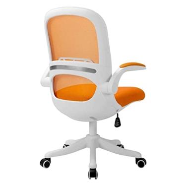 Imagem de cadeira de escritório Cadeira de computador Cadeira de mesa de escritório Encosto Almofada de jogo Assento Cadeira de aprendizagem Cadeira de trabalho Cadeira executiva de ergonomia (cor: laranja)