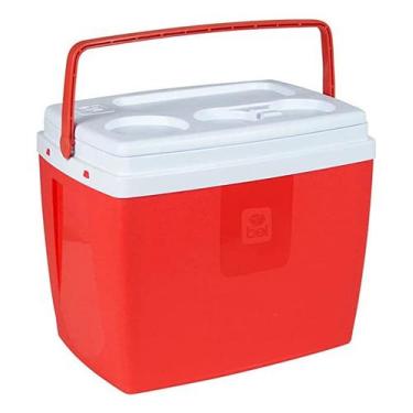 Imagem de Caixa Térmica Cooler 12 Litros Bebidas Com Alça 13 Latas Vermelha Bel