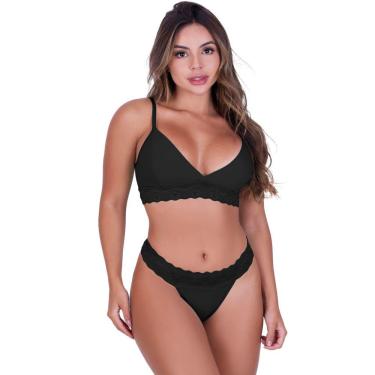 Imagem de Conjunto Lingerie Vitoria de Microfibra e Renda