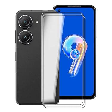 Imagem de KJYF Película protetora de vidro temperado para Asus Zenfone 9, [3 unidades] alta transparência [dureza 9H] [sem bolhas] película protetora de tela de vidro temperado para Asus Zenfone 9 5,9 polegadas.