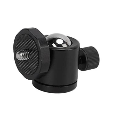 Imagem de Suporte de cabeça esférica, cabeça esférica de tripé, furo de parafuso de 0,63 cm, rotação universal de 360° para câmera SLR (preto)