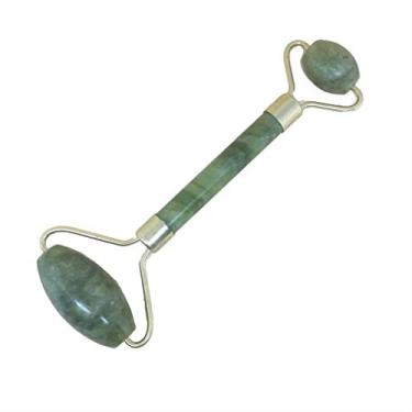 Imagem de Rolo de Massagem Facial | Quartzo Verde Aventurina | Acessório para Drenagem Linfática Facial - Crystal Roller Duplo - Kelse Pro Skin