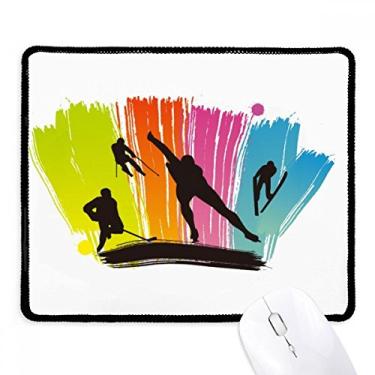 Imagem de Mousepad esportivo com ilustração de grafite e bordas costuradas para jogos