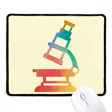 Imagem de Mousepad com estampa de microscópio de desenho animado com borda costurada, tapete de borracha para jogos