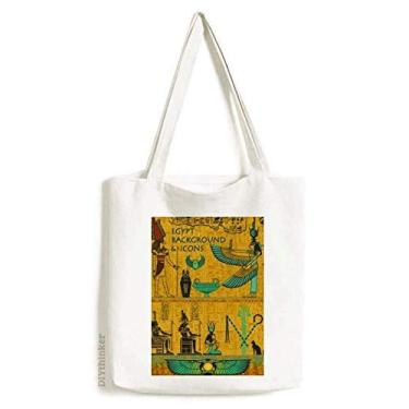 Imagem de Ancient Egypt Pharaoh Art Pattern Tote Canvas Bag Shopping Satchel Casual Bolsa