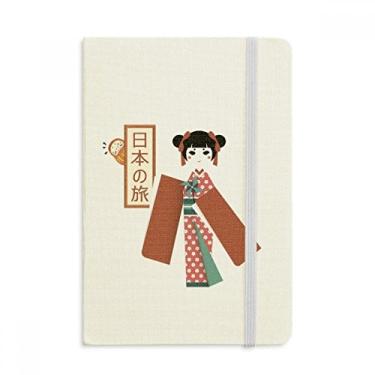 Imagem de Caderno Tradicional Japonês Local Menina Oficial Tecido Rígido Diário Clássico