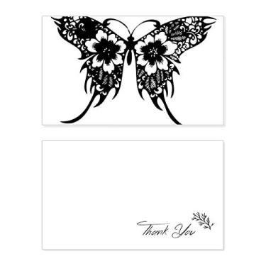 Imagem de Borboleta em estilo chinês com asas florais, cartão de agradecimento, aniversário, agradecimento de casamento