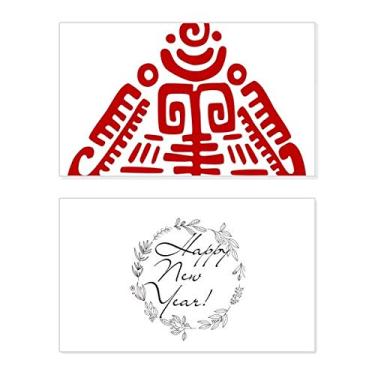 Imagem de Totems Pirâmide Mexicana de Civilização Antiga Ano Novo Cartão de felicitações Mensagem de Abençoamento Presente