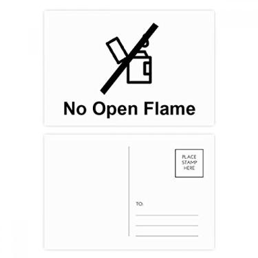 Imagem de Cartão postal No Open Flame Black Symbol Pattern Set Birthday Mailing Cartão de agradecimento