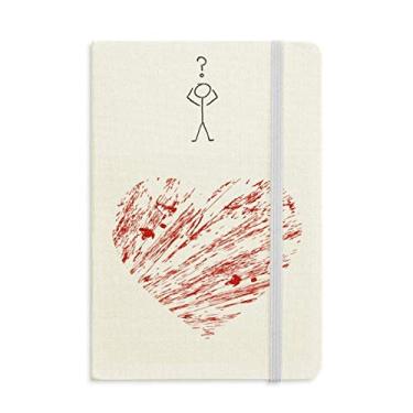 Imagem de Caderno de perguntas de gotejamento de dia dos namorados vermelho coração A5