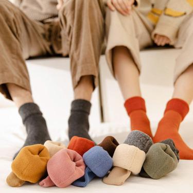 Imagem de Meia Masculina Térmica Canelada Com Pelúcia Fleece Frio Intenso: Kit 2 Pares Cano Médio