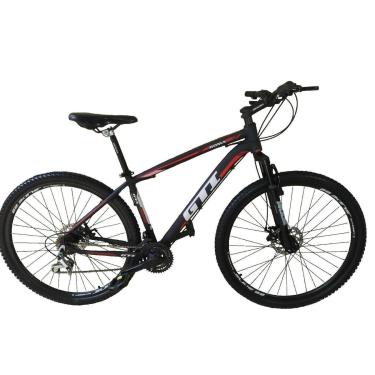 Imagem de Bicicleta Aro 29 Gti Roma Alumínio 21v Freio a Disco Garfo Suspensão - Preto/Vermelha-Unissex