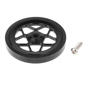 Imagem de YIJU Bicicleta dobrável Easy Wheel Push Wheel Easywheel Easy Roller para puxar e empurrar viagem, PRETO