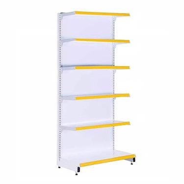 Imagem de Gôndola Prateleira Supermercado 6 Níveis 40x30 New Plus 2,00m Parede Inicial Amarelo Sa Gôndolas