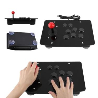 Imagem de Controlador de Fliperama Portátil USB, Joystick de Lutador de Bastão de Luta de Arcade Com 8 Botões e Controle de Jogo