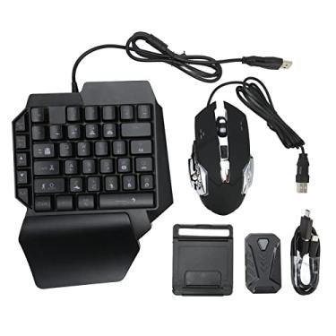 Imagem de Combo de teclado e mouse para jogos com uma mão, teclado mecânico RGB retroiluminado meia mão, teclado com fio USB, conjunto de mouse e mouse pad para PS3 para PS4 para XboxONE