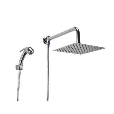 Imagem de Ducha Chuveiro Inox 20 cm com Chuveirinho de Mão com Trava