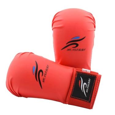 Imagem de Vaveren Luvas de boxe, saco de pancadas, luvas profissionais, equipamento de boxe, sparring, equipamento de treinamento para sparring, karatê, vermelho S