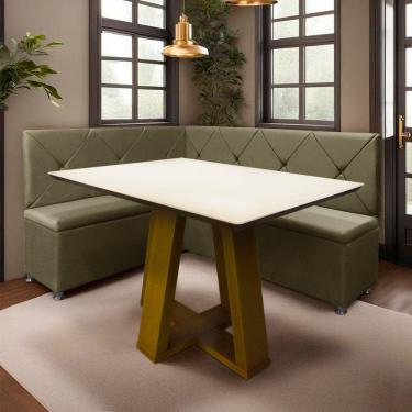 Imagem de Canto Alemão 4 Lugares para Lanchonete 1,25x1,60m Marrom SOFA STORE
