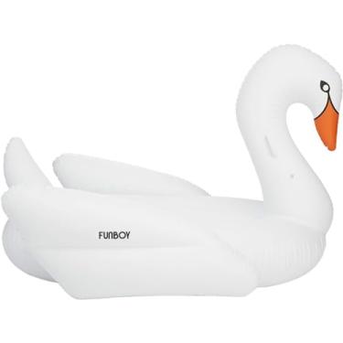 Imagem de FUNBOY SWA WHITESWAN Cisne branco inflável gigante conversível, boia de luxo para festas de verão na piscina e entretenimento