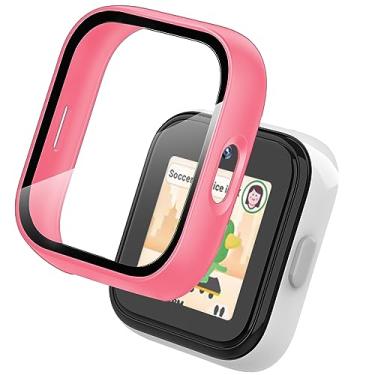 Imagem de Pacote com 1 capa compatível com protetor de tela de relógio infantil T-mobile SyncUp, capa rígida de policarbonato embutido de vidro temperado para sincronizar acessórios de relógio infantil - rosa