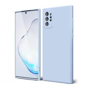 Imagem de oakxco Capa de telefone projetada para Samsung Galaxy Note 10 Plus com aderência de silicone, capa de telefone de gel de borracha macia para mulheres e meninas, fina, fina, flexível, protetora, TPU de 6,8 polegadas, azul claro