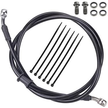 Imagem de MWMNUN Mangueira hidráulica de freio ou embreagem para motocicleta para motocicleta Dirt Bike ATV Moped Scooter, etc. Banjo Bolt 2 peças (comprimento 1,2 m)