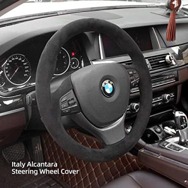 Imagem de Alfanxi Costura à mão Italy Alcantara Capa para volante de carro para BMW 535d 550 740i 740Li 750i 750Li ALPINA B7