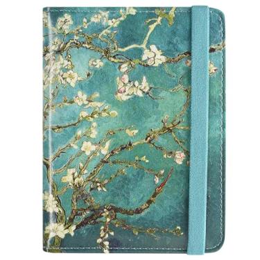 Imagem de ACdream Combo porta-cartões para passaporte e vacina, capa com compartimento para cartão de vacinação CCC, protetor organizador de documentos de viagem de couro, com bloqueio de RFID, para mulheres e homens,, Z - Flor de amêndoa