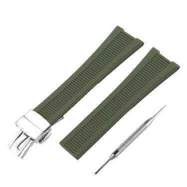 Imagem de JETHENG Pulseira de relógio de borracha de silicone de substituição para Patek Philippe Nautilus 5711 1A010 5712 5712G 5726 5980 13 mm x 25 mm pulseira esportiva masculina