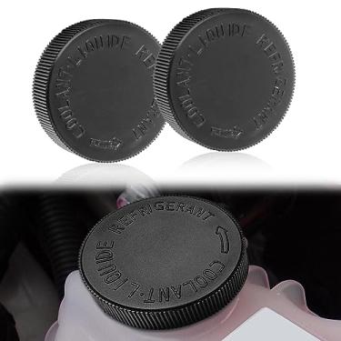 Imagem de 2 peças de tampa de reservatório preta do tanque de água do radiador do motor, compatível com Infiniti Nissan Renault, OEM # 21712-79900