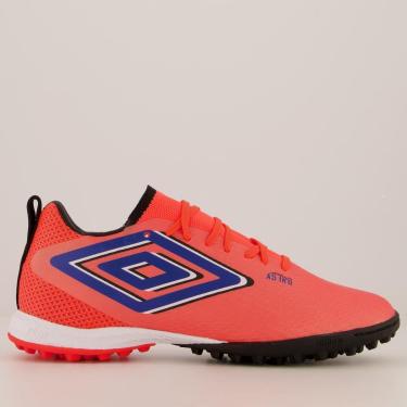 Imagem de Chuteira Umbro Astro Society Coral e Preta-Unissex