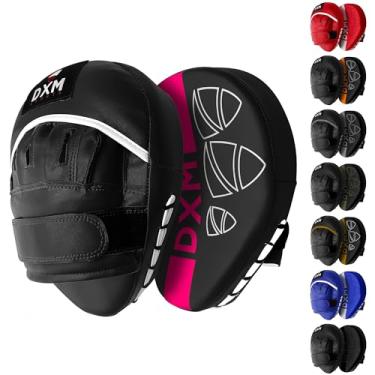 Imagem de DXM SPORTS Almofada de boxe Muay Thai para treinamento – Luvas de foco ajustáveis e curvas para karatê Taekwondo Kickboxing Kick Pads Equipamento de boxe para equipamentos de reposição, MMA (rosa e