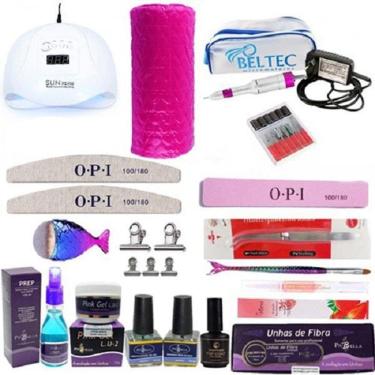 Imagem de Kit piubella fibra/gel+cabine sun+micromotor lb50 beltec