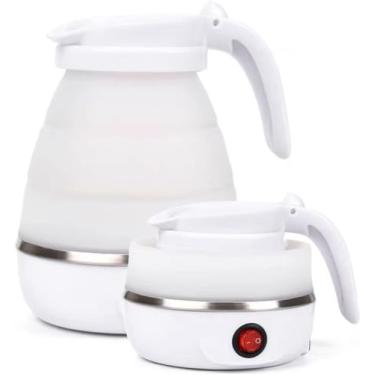 Imagem de Chaleira Jarra Elétrica De Silicone Dobrável Retrátil Chaleira Dobrável Portátil 110v 600ml (Branca) - YODHE