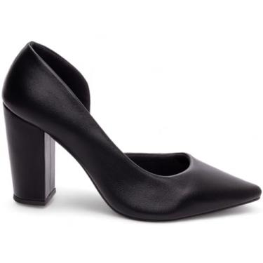 Imagem de Torricella, Sapato Scarpin Salto Médio Alto Grosso Aberto 8,5cm Torricella Cor:Preto;Tamanho:37