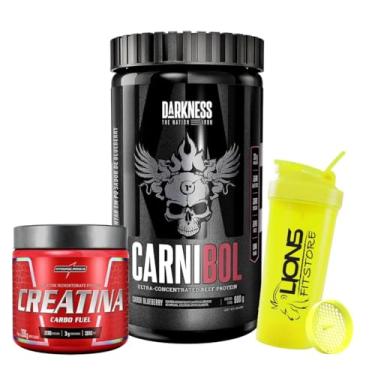 Imagem de Carnibol Blueberry 907G - Darkness Integralmedica + Creatina Carbo Fuel 300g Limão Integralmedica + Coqueteleira Personalizada Cor Sortida