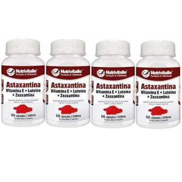 Imagem de KIT 04 ASTAXANTINA + VIT. E + LUTEINA + ZEAXANTINA 540MG 60CAPS NUTRIVITALLE
