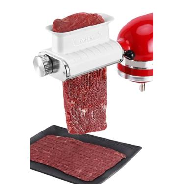 Imagem de Acessório de amaciador de carne para batedeira KitchenAid, máquina de amaciar carne ajustável para bife de carne de porco, ferramenta amaciadora com 3 configurações de espessura, pode ser lavada na