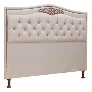 Imagem de Cabeceira Estofada Holanda 1,95 King Size Linho Star Confort Capuccino