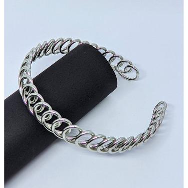 Imagem de Colar Choker Feminino Aro Rígido circulares vazado elos Grosso Folheado Ouro Dourado Prata Luxo Fashion Moda Blogueira