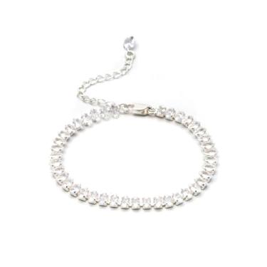 Imagem de Ruby Store, Pulseira Riviera Navetes Zircônias Semijoia Banho Prata