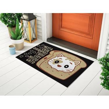Imagem de Tapete De Porta Divertido Capacho Criativo Estampado Com Frase - Nesta Casa Dividimos Tudo Com Nosso Gato Ca794
